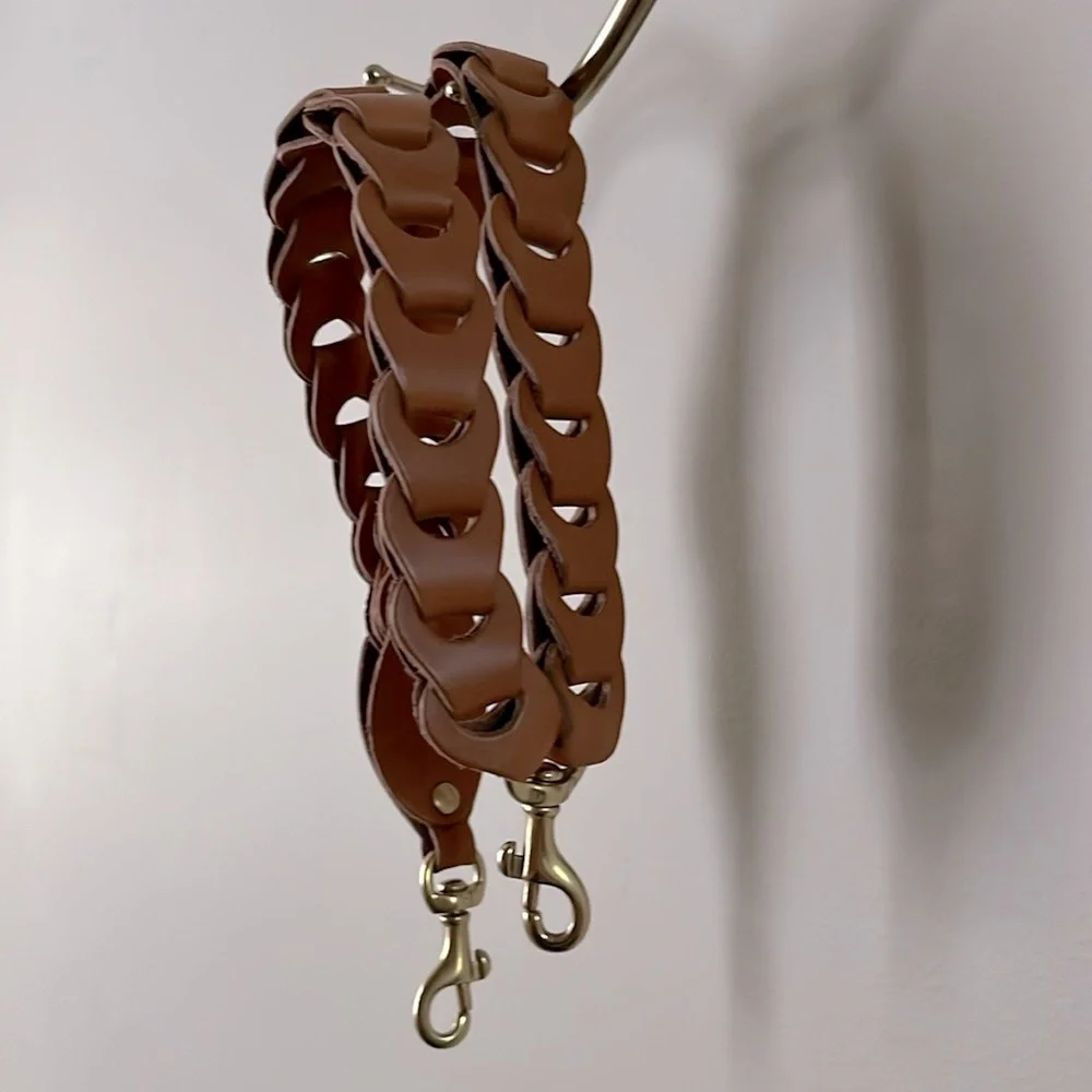 Clare V Double Veg Link Shoulder Bag Strap In Cuoio - Picture 9 of 9